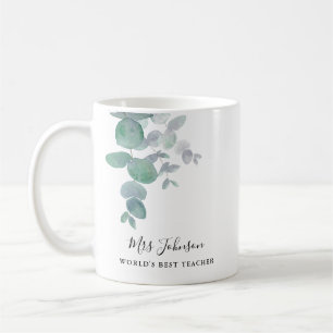 Teacher's Gift Eucalyptus Greenery Coffee Mug