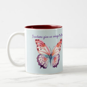 Teachers Give Us Wings to Fly Thank You To Teacher Two-Tone Coffee Mug
