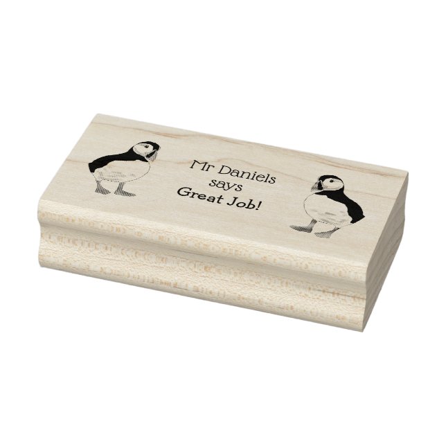 Teachers Great Job Puffin Rubber Stamp (Stamp)