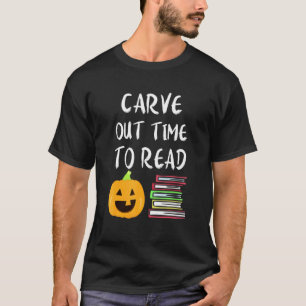 Teachers Halloween Literacy Reading Books Pumpkin T-Shirt