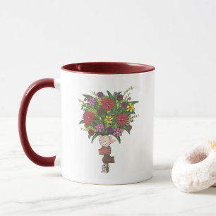 Teachers Help Us Grow Floral Flower Bouquet Mug