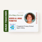 Teachers ID Name Tag, Job Title & Logo Photo