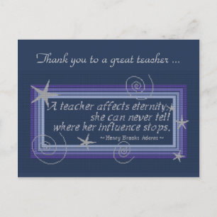TEACHER'S INFLUENCE POSTCARD