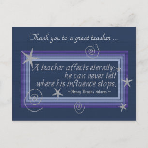TEACHER'S INFLUENCE POSTCARD