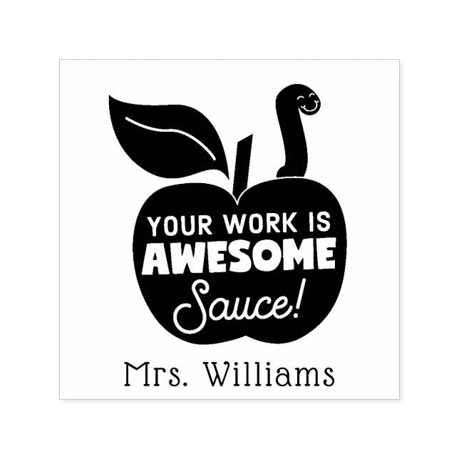 Teachers Inspirational Apple Awesome Sauce Stamp (Design)