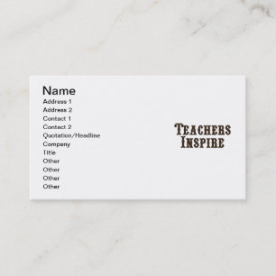 Teachers Inspire Business Card