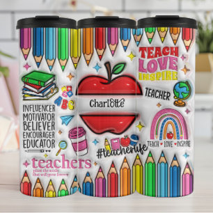 Teachers: Inspire, Grow,  Minds ,Hearts Thermal Tumbler