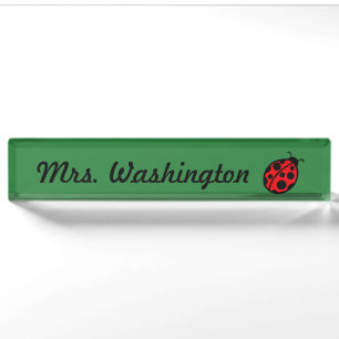 Teacher's Ladybug Desk Nameplate Gift Present