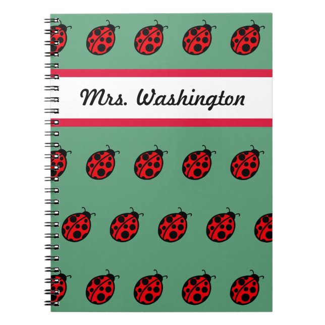 Teacher's Ladybug  School Notebook Gift (Front)