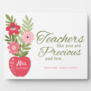 Teachers Like You Are Precious And Few Red Apple Plaque