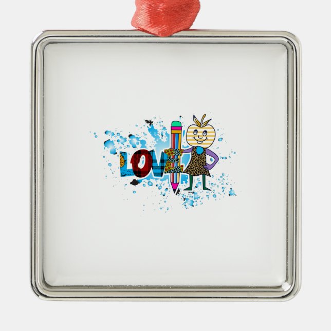 Teachers Love Teaching Metal Tree Decoration (Front)