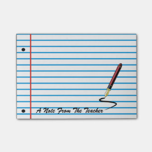 Teacher's Notebook Paper Post-It Note Pad
