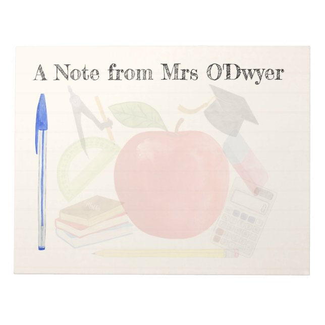 Teachers notes teacher appreciation pad professor (Front)