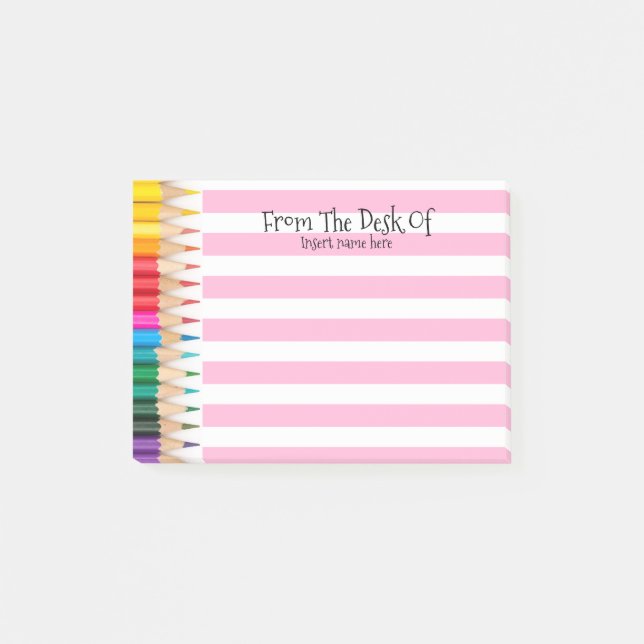 Teachers pencil lined to do list desktop organiser post-it notes (Front)