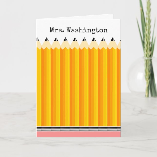 Teacher's Pencil Thank You Card (Front)