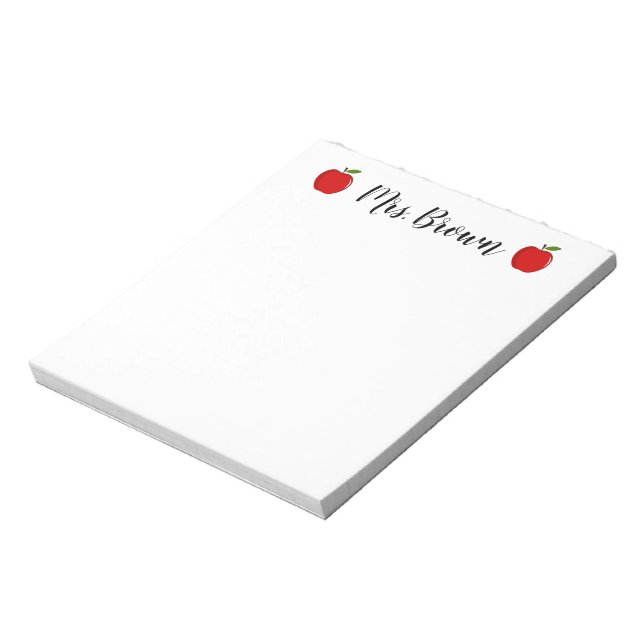 Teacher's Personalised Name Monogram Notepad (Rotated)