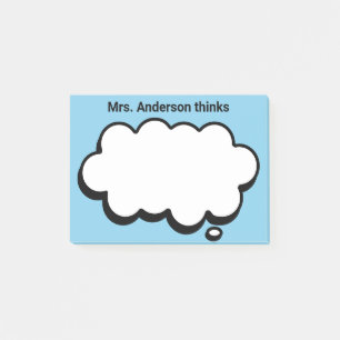 Teacher's Personalized thinking bubble Post-it Notes