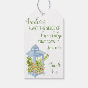 Teachers Plant the Seeds Succulent Lantern  Gift Tags
