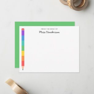 Teacher's Rainbow Pencil Custom Card