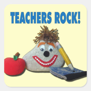Teachers Rock! Yellow Sticker