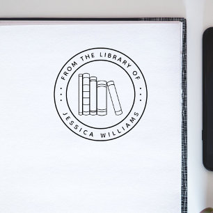 Teachers Round Custom Book From The Library Of Rubber Stamp