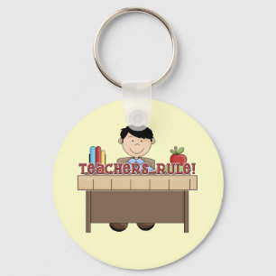 Teachers Rule - Male Tshirts and Gifts Key Ring