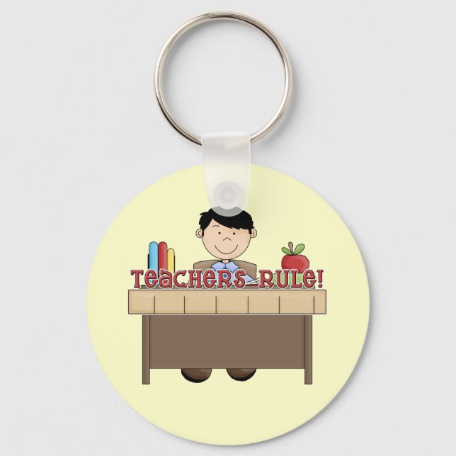 Teachers Rule - Male Tshirts and Gifts Key Ring (Front)