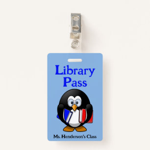 Teachers School Library Hall Pass Badge ID Badge