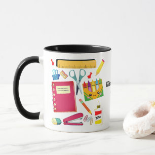 Teacher's School Supplies Black Mug