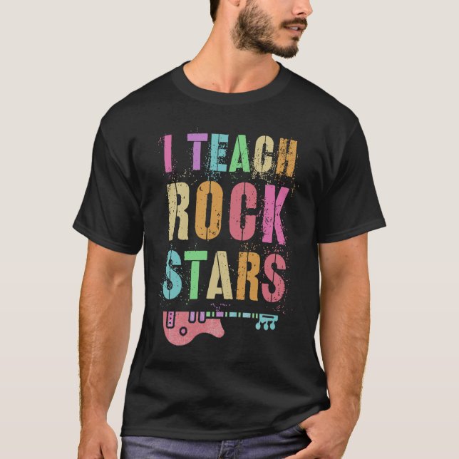 Teachers School Tribe I TEACH ROCKSTARS Educator E T-Shirt (Front)
