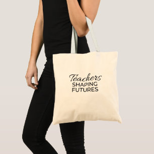 Teachers Shaping Futures Black Gold Motivational Tote Bag