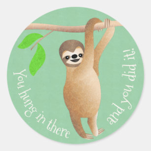 Teachers Sloth You Hung in There and You Did It Classic Round Sticker