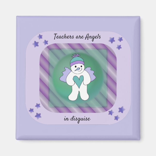 Teachers Snow Angel Saying Magnet (Front)