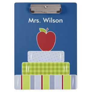 Teacher's Stack of Books Custom Clipboard