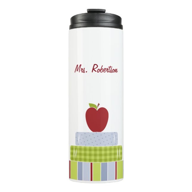 Teachers Stacked Books Custom Thermal Tumbler (Front)