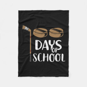 Teachers Students Fun 100th Day Of School Hockey Fleece Blanket