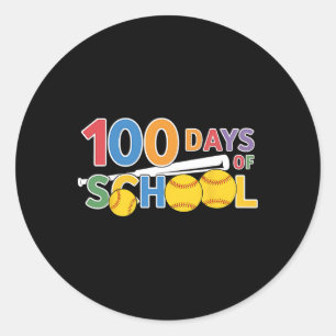 Teachers Students Funny 100 Days Of School Softbyl Classic Round Sticker