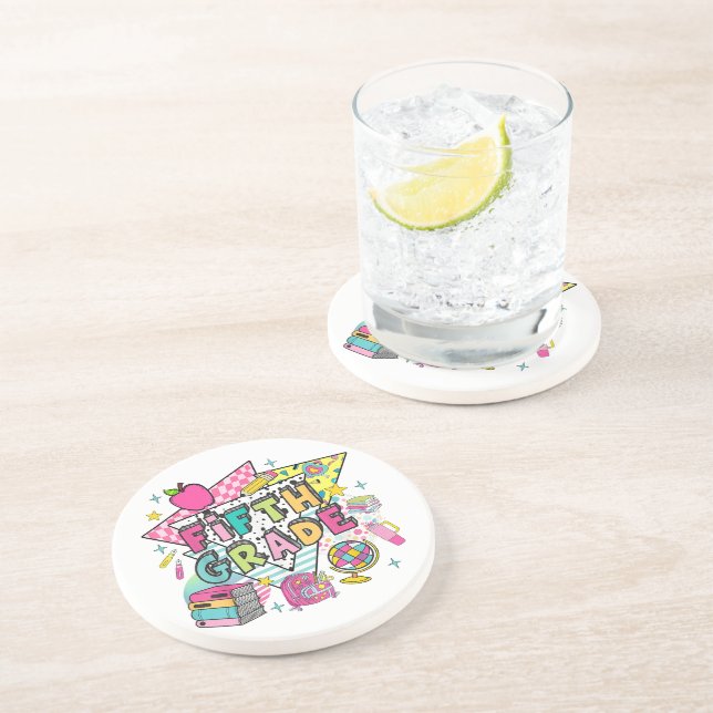 Teachers Students Retro 90s Back To School Coaster (Side)