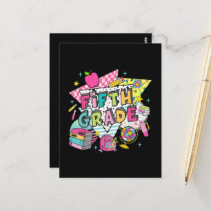 Teachers Students Retro 90s Back To School Postcard