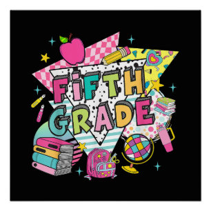 Teachers Students Retro 90s Back To School Poster