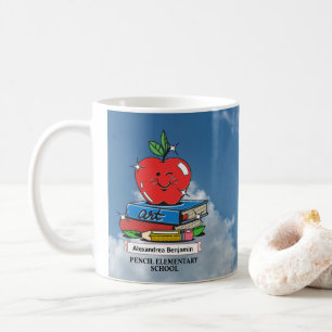 Teachers Students School Books Apple Custom Coffee Mug