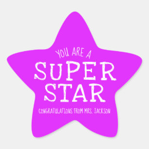 Teachers Super Star Congratulations Sticker