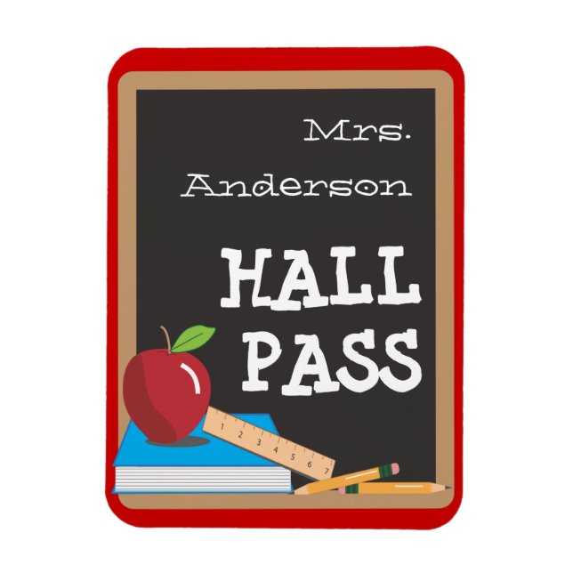 Teachers Tools Blackboard & Apple Hall Pass Magnet (Vertical)