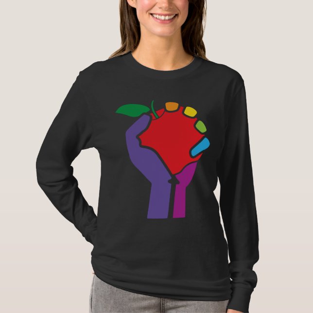 Teachers United Rainbow for black shirt (Front)