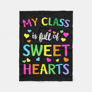 Teachers Valentines Day Shirt Cl Full Of Sweethear Fleece Blanket