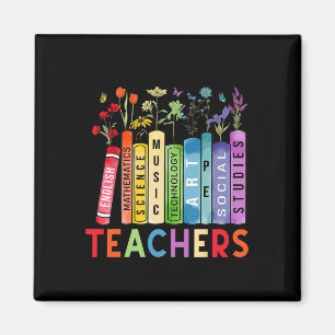 Teachers Vintage Flower Books Subjects Back To Sch Magnet
