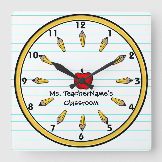 Teachers Wall Clock (Personalised) (Front)