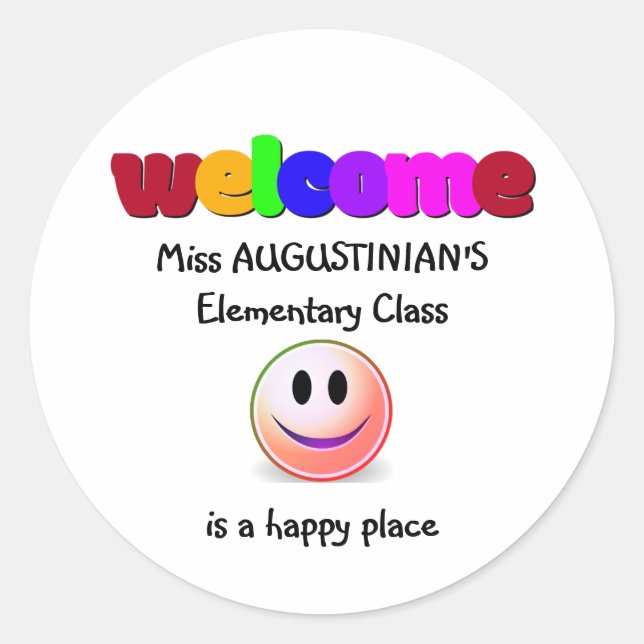 Teachers Welcome Classic Round Sticker (Front)