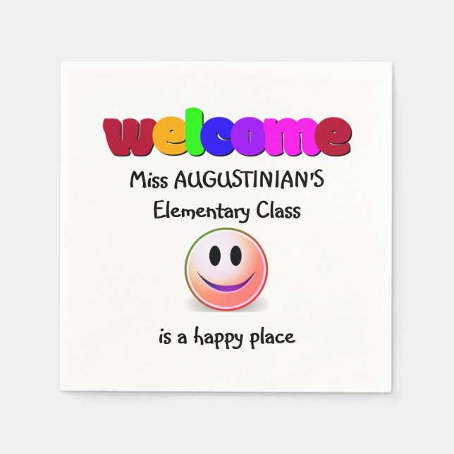Teachers Welcome Paper Napkin (Front)