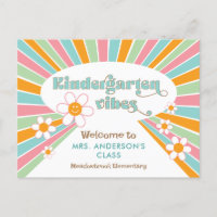 Teacher's Welcome to Kindergarten 70s Retro